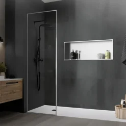 Duschnische 90x30 cm Silber aus Edelstahl Wandnische Duschablage LuxeBath