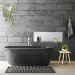 Duschnische 90x30 cm Silber aus Edelstahl Wandnische Duschablage LuxeBath