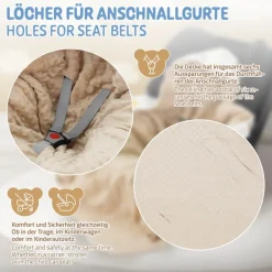 Einschlagdecke mit Kapuze 84x84 cm Regengobenmuster aus Baumwolle Joyz