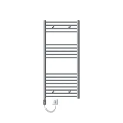 Elektrischer Badheizkörper mit Heizstab 1200W 600x1200 mm Chrome gerade mit Seitenanschluss LuxeBath