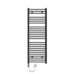 Elektrischer Badheizkörper mit Heizstab 1200W 500x1500 mm Anthrazit gerade mit Seitenanschluss LuxeBath