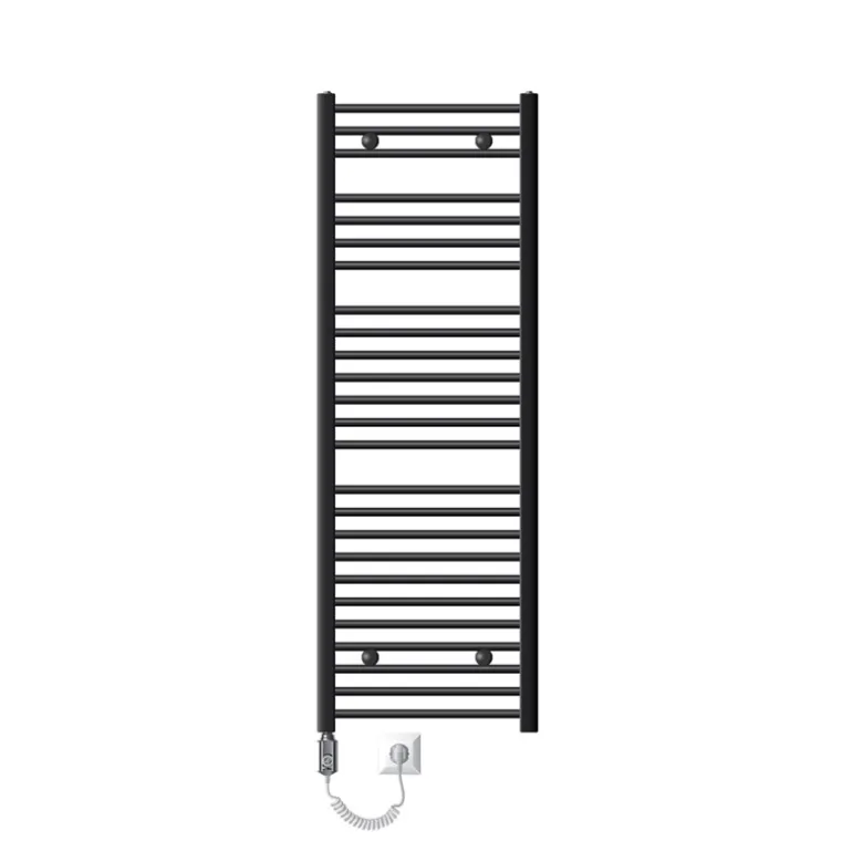 Elektrischer Badheizkörper mit Heizstab 1200W 500x1500 mm Anthrazit gerade mit Seitenanschluss LuxeBath