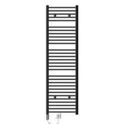 Elektrischer Badheizkörper mit Heizstab 1200W 500x1800 mm Anthrazit gebogen mit Seitenanschluss LuxeBath