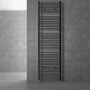 Elektrischer Badheizkörper mit Heizstab 1200W 500x1800 mm Anthrazit gerade mit Seitenanschluss & Thermostat Digitalanzeige LuxeBath