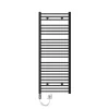 Elektrischer Badheizkörper mit Heizstab 1200W 600x1500 mm Anthrazit gebogen Seitenanschluss & Thermostat Digitalanzeige LuxeBath