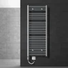 Elektrischer Badheizkörper mit Heizstab 1200W 600x1500 mm Chrome gerade mit Seitenanschluss LuxeBath