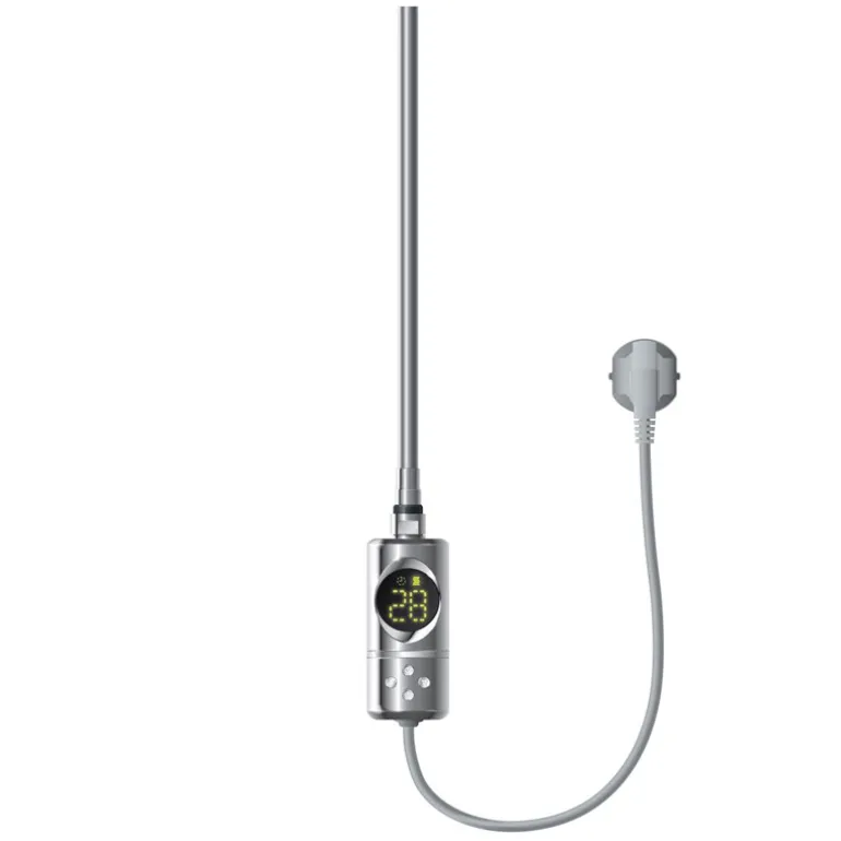 Elektrischer Badheizkörper mit Heizstab 300W 300x800 mm Chrome gerade mit Seitenanschluss LuxeBath