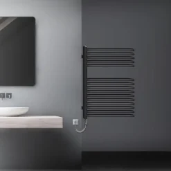 Elektrischer Badheizkörper mit Heizstab 300W 500x800 mm Anthrazit ML-Design