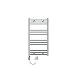 Elektrischer Badheizkörper mit Heizstab 300W 500x800 mm Chrome gebogen mit Seitenanschlus LuxeBath