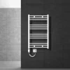 Elektrischer Badheizkörper mit Heizstab 300W 600x800 mm Weiß gerade mit Seitenanschluss LuxeBath
