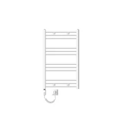 Elektrischer Badheizkörper mit Heizstab 300W 600x800 mm Weiß gerade mit Seitenanschluss LuxeBath