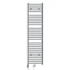 Elektrischer Badheizkörper mit Heizstab 900W 400x1800 mm Chromegebogen Seitenanschluss & Thermostat Digitalanzeige LuxeBath