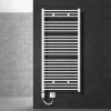 Elektrischer Badheizkörper mit Heizstab 900W 750x1500 mm Weiß gerade Seitenanschluss LuxeBath
