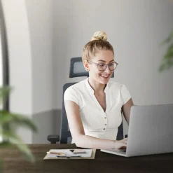 Ergonomischer Bürostuhl Grau Netzgewebe mit verstellbaren Armlehnen und Kopfstütze ML-Design