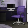 Ergonomischer Bürostuhl mit Armlehnen Netzgewebe Lila mit Rollen ML-Design
