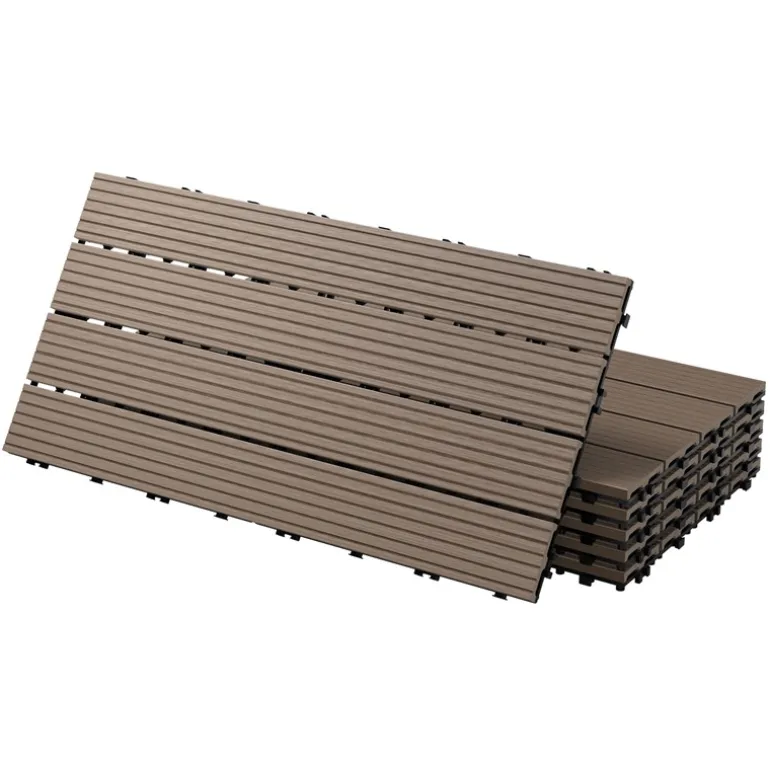 3er Pack WPC Bodenplatte 60x30 dunkelbraun
