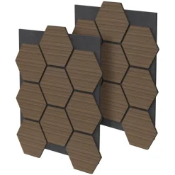 2er Set Akustikpaneele fĂŒr 1mÂČ Braun Wandpaneele Hexagon Schallabsorber SchalldĂ€mmung ML-Design