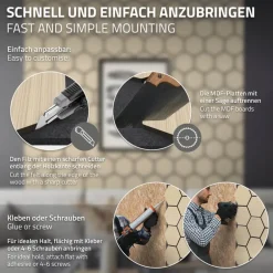 2er Set Akustikpaneele für 1m² Eiche Wandpaneele Hexagon Schalldämmung ML-Design