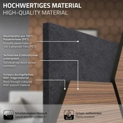 2er Set Akustikpaneele für 1m² Teak Wandpaneele Hexagon Schallabsorber Schalldämmung ML-Design
