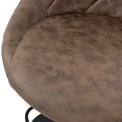 2er Set Barhocker 2x Braun Kunstlederbezug mit Rückenlehne und Fußstütze höhenverstellbar 62-82 cm ML-Design