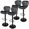2er Set Barhocker 2x Grau Samtbezug mit Rückenlehne und Fußstütze höhenverstellbar 59-79cm ML-Design