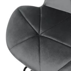 2er Set Barhocker 2x Grau Samtbezug mit Rückenlehne und Fußstütze höhenverstellbar 59-79cm ML-Design
