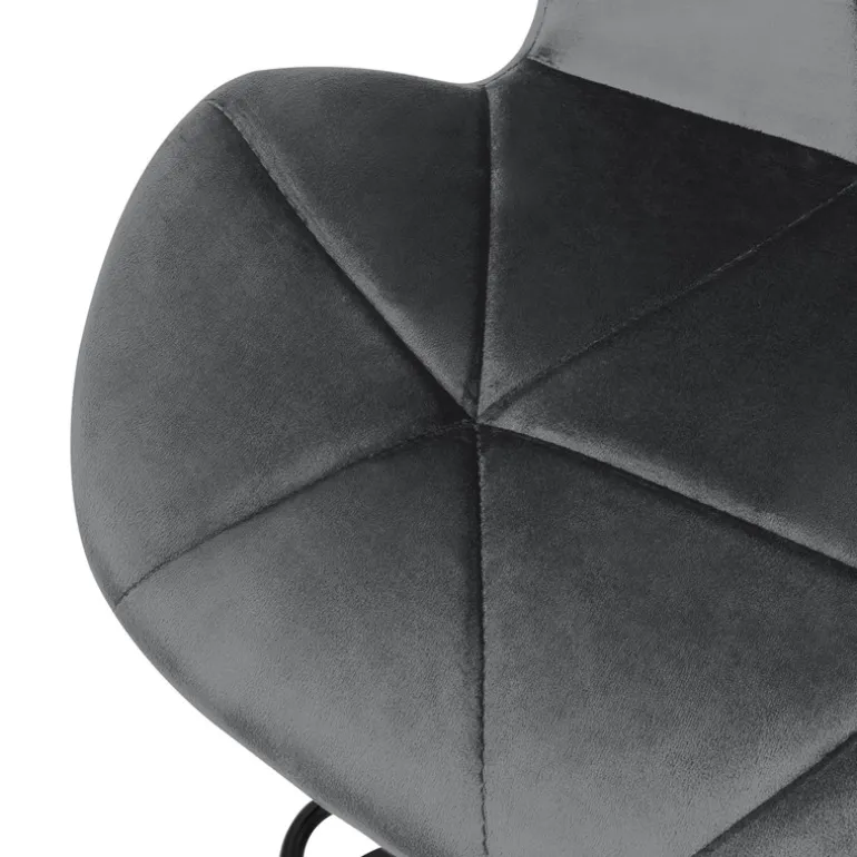 2er Set Barhocker 2x Grau Samtbezug mit Rückenlehne und Fußstütze höhenverstellbar 59-79cm ML-Design