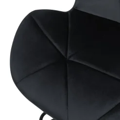 2er Set Barhocker 2x Schwarz Samtbezug mit Rückenlehne und Fußstütze höhenverstellbar 59-79cm ML-Design