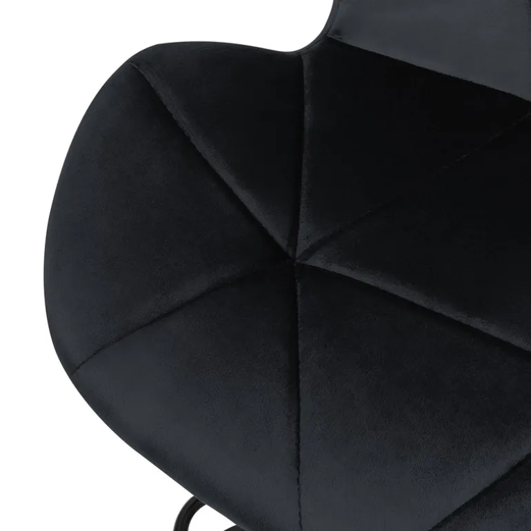 2er Set Barhocker 2x Schwarz Samtbezug mit Rückenlehne und Fußstütze höhenverstellbar 59-79cm ML-Design