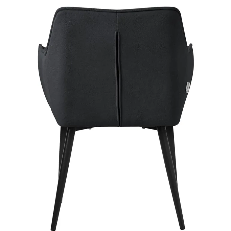 2er Set Esszimmerstuhl Schwarz aus Frotteestoff mit dickem gepolsterter Sitz ML-Design