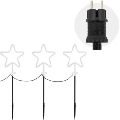 3er Set Gartenstecker Stern 58 cm für Innen & Außen Lichterkette für Weihnachten