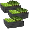 3er Set Hochbeet 90x90x30 cm Anthrazit aus Metall ML-Design