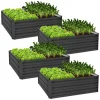 4er Set Hochbeet 90x90x30 cm Anthrazit aus Metall ML-Design