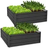 2er Set Hochbeet 90x90x30 cm Anthrazit aus Metall ML-Design