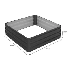 2er Set Hochbeet 90x90x30 cm Anthrazit aus Metall ML-Design
