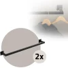 2er Set Kleiderstange Garderobe Wandmontage 12 x 90 cm Schwarz aus Stahl ML-Design