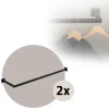 2er Set Kleiderstange Garderobe Wandmontage 30 x 110 cm Schwarz aus Stahl ML-Design