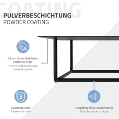 2er Set Kleiderstange Garderobe Wandmontage mit Ablage 60 x 30 x 15 cm Schwarz aus Metall ML-Design