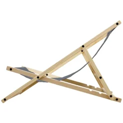 4er Set Liegestuhl klappbar Anthrazit Holz verstellbare Rückenlehne bis 120 kg Sonnenliege Gartenliege Strandliege