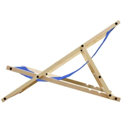 4er Set Liegestuhl klappbar Dunkelblau Holz verstellbare Rückenlehne bis 120 kg Sonnenliege Gartenliege Strandliege