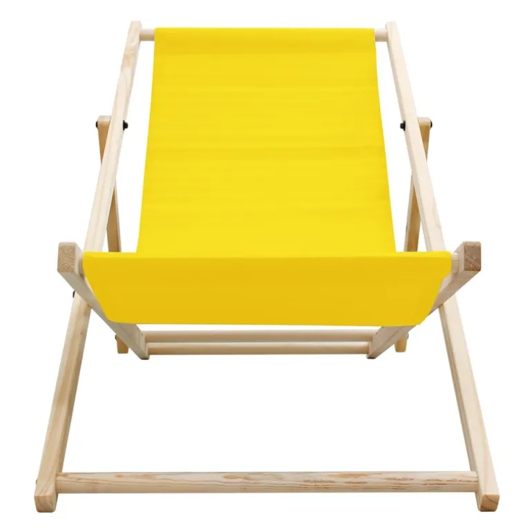 4er Set Liegestuhl klappbar Gelb Holz verstellbare Rückenlehne bis 120 kg Sonnenliege Gartenliege Strandliege