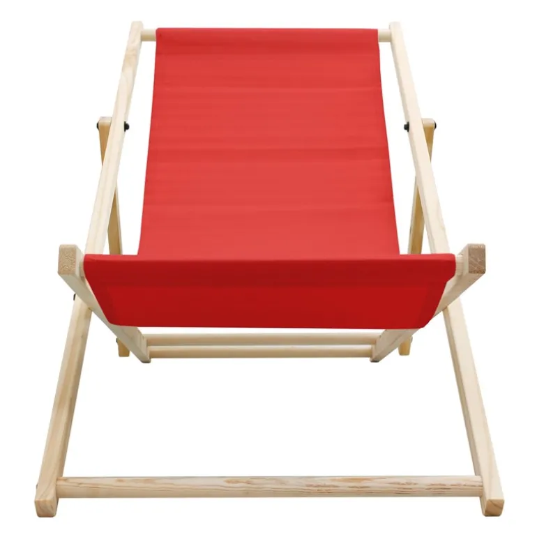 3er Set Liegestuhl klappbar Rot Holz verstellbare Rückenlehne bis 120 kg Sonnenliege Gartenliege Strandliege