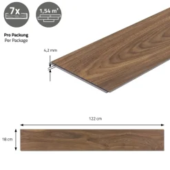 3er Set PVC Vinylboden Bodenbelag 7 Dielen 4,2mm für 1,54m² mit Klick-System Eiche Outtrigger ML-Design