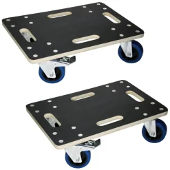 2er Set Rollbrett Möbelroller 35 x 50 cm aus Multiplex mit Feststellbremsen Traglast 800 kg