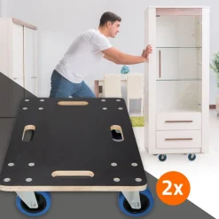 2er Set Rollbrett Möbelroller 40 x 60 cm aus Multiplex Traglast 800 kg