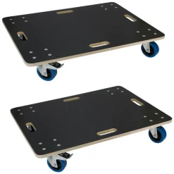 2er Set Rollbrett Möbelroller 60 x 80 cm aus Multiplex mit Feststellbremsen Tragkraft 800 kg
