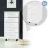 2er Set Rollcontainer mit 5 Schubladen 33x38x63,5 cm Weiß ML-Design