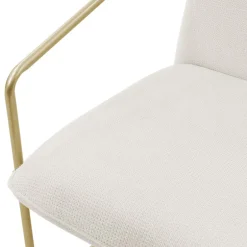 2er Set Sessel Beige mit goldenem Stahlgestell Relaxsessel mit Arm-& Rückenlehne ML-Design