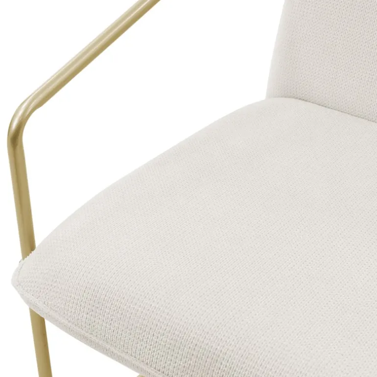 2er Set Sessel Beige mit goldenem Stahlgestell Relaxsessel mit Arm-& Rückenlehne ML-Design