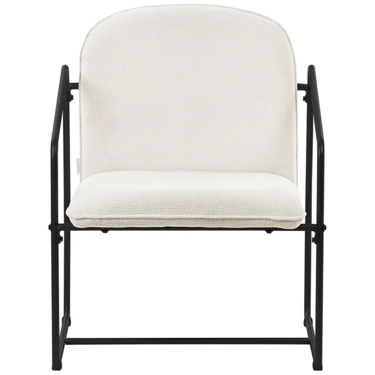 2er Set Sessel Beige mit schwarzem Stahlgestell Relaxsessel mit Arm-& Rückenlehne ML-Design